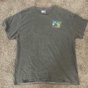 MTV Men's XL T-Shirt Gray Alien Abduction Art Logo Graphic Print Crew Tee EUC